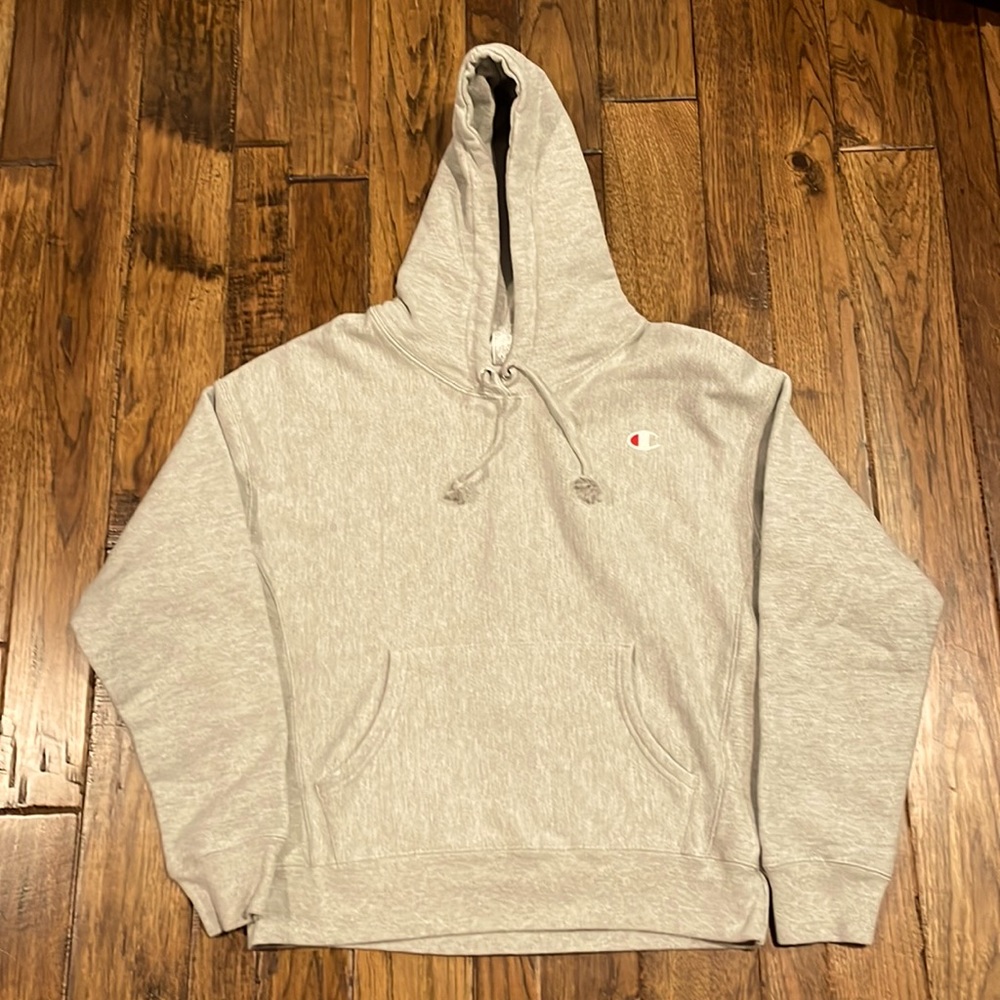 Grey Champion hoodie sweatshirt Large Reverse Wear EXCELLENT CONDITION